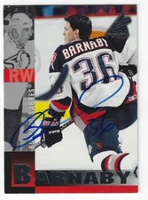 Autographed MATTHEW BARNABY Buffalo Sabres 1997-98 Pinnacle Card 176 Show ticket
