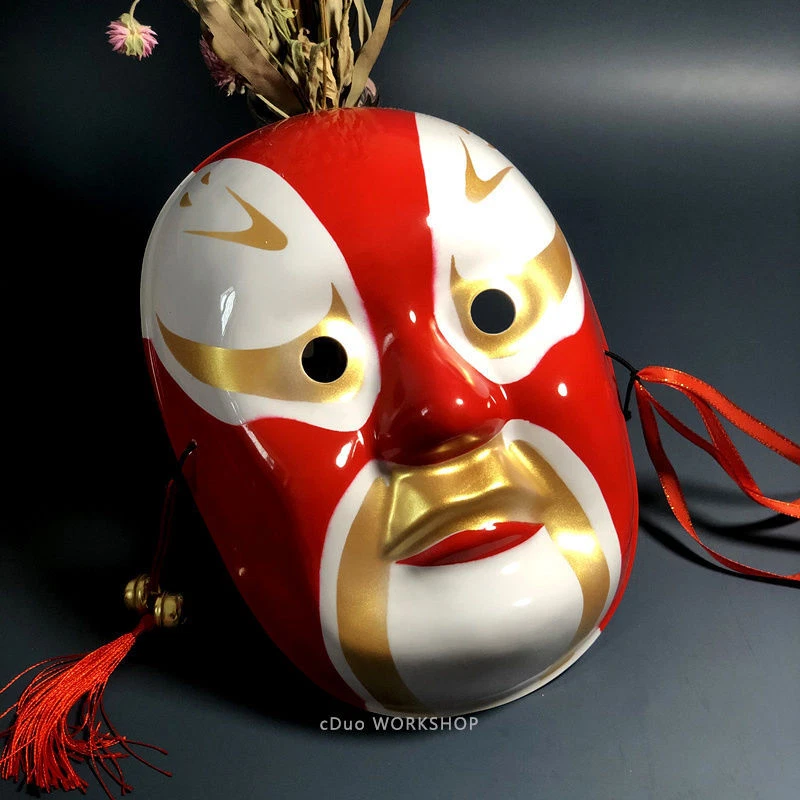 Painted Chinese Style Peking Opera Mask Plastic Drama Mei Lanfang Mask Dance - Image 4 of 4