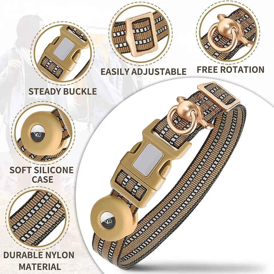 Collar Perros Airtag Dog Collar with Air Tag Holder Nylon 3M Reflective,release - Image 2 of 4