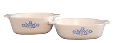 2 VTG Corning Ware Blue Cornflower 1-1/2 qt & 1 qt Pyroceram Pans Retro Ovenware