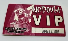 Vintage NO DOUBT Rock Show Tour VIP PASS Apr 24, 1997 
