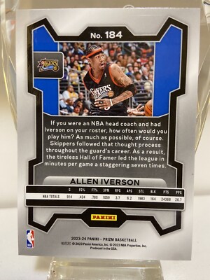 ???2023-2024 Panini Prizm Allen Iverson Philadelphia 76ers? | eBay