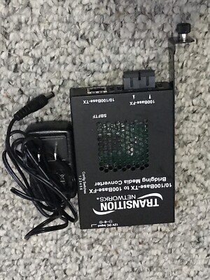 TRANSITION NETWORKS 10/100Base-TXTo  100Base-FX Bridging Media Converter
