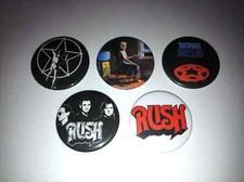 5 Rush prog rock button / pin badges 25mm/1 inch glossy High Quality