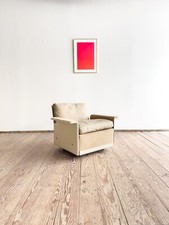 Mid Century Lounge Sessel, Dieter Rams für Vitsoe, Wildleder Beige, Reihe 620