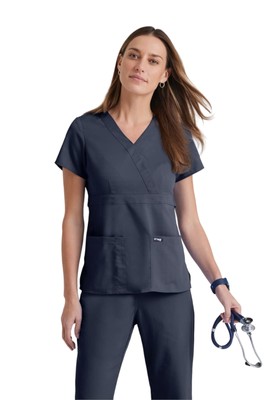 Grey's Anatomy Mock Wrap Scrub Top BARCO Grey's Anatomy Women's