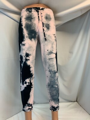 Nasty Gal Jogger Tie Dye Pants Sz Poly Cotton Gray Pink Made