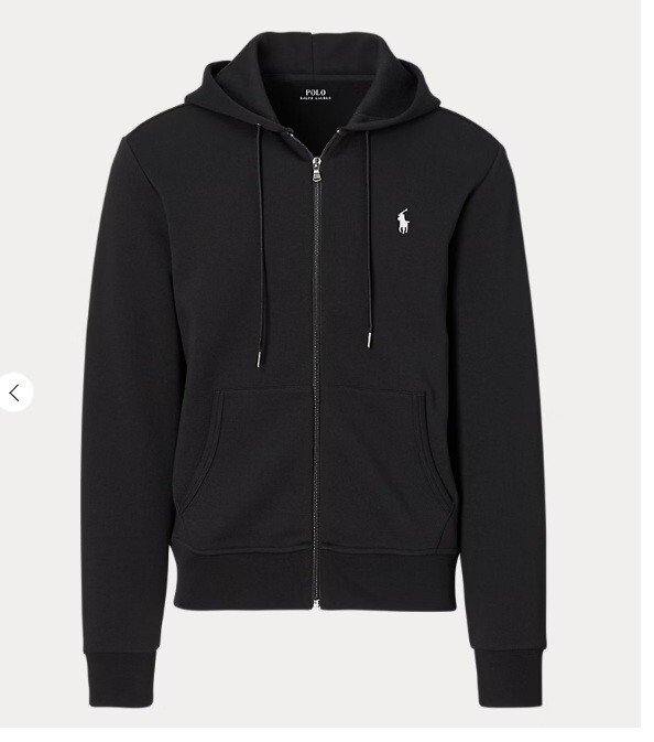 Polo Ralph Lauren doppia maglia zip cappuccio nero giacca bianco pony 3XB 3X nuova con etichette