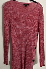 Ann Taylor fitted Side Button Sweater Pink Purple M NWOT