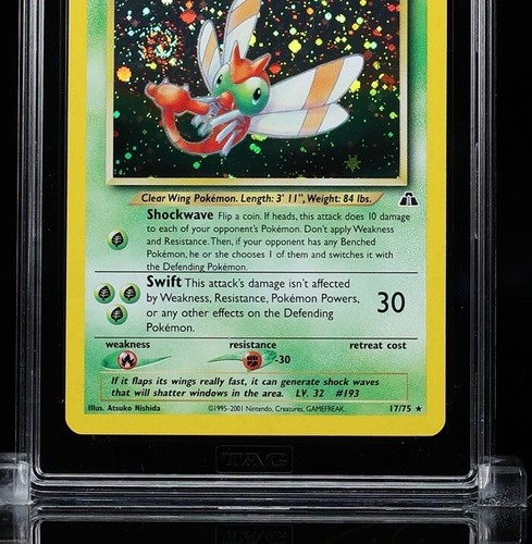 Yanma 2001 WOTC Pokemon Neo Discovery #17/75 Holo Graded TAG 5 1ST RANKED - Picture 7 of 9