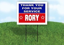 RORY THANK YOU SERVICE 18 in x 24 in Yard Sign Road Sign with Stand