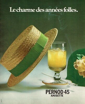 Advertising 1121 1976 Pernod 45 Anisette Roaring Twenties Charm