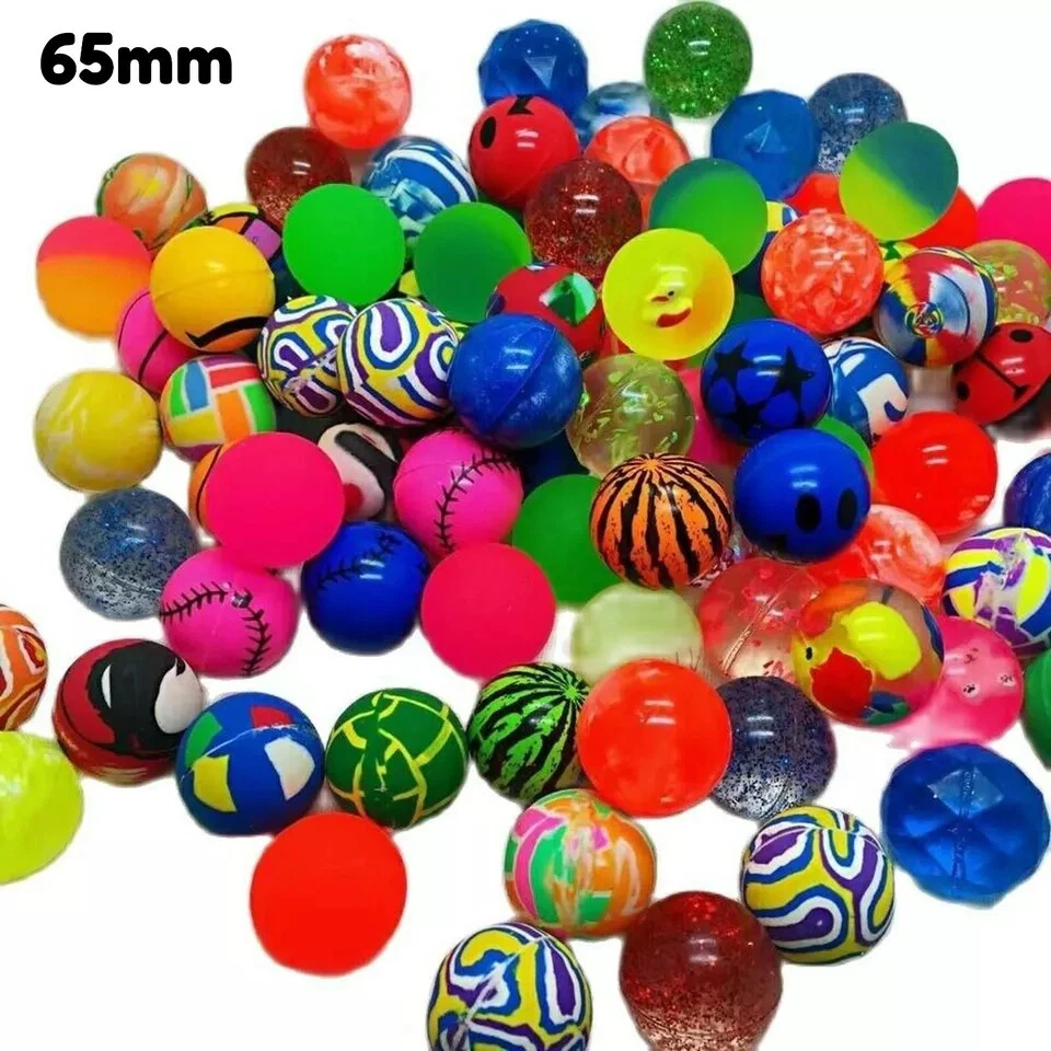 Bolas hinchables de goma para niños juguete botín fiesta bolsa relleno cumpleaños 65 mm Foto 3 de 4