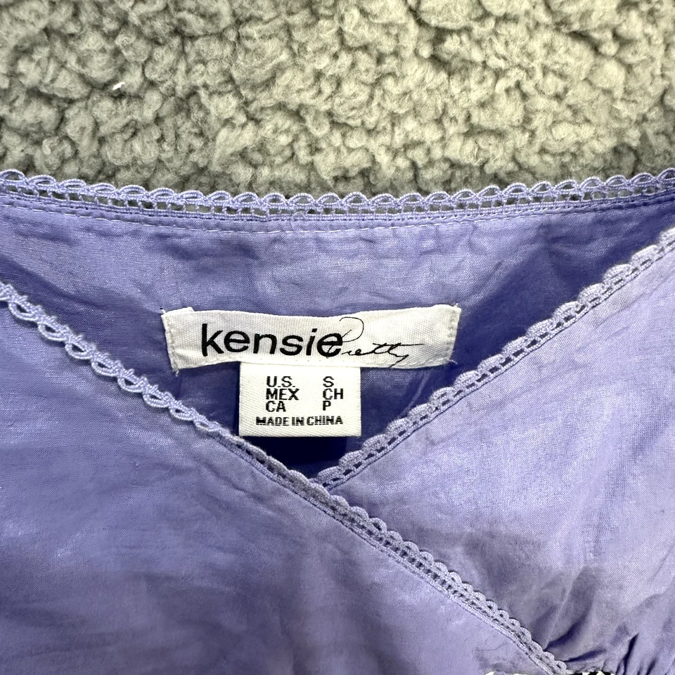 Kensie Babydoll Slip Top Mujer Pequeño Púrpura Geométrico Y2K Boho Delicado Femenino Foto 2 de 4