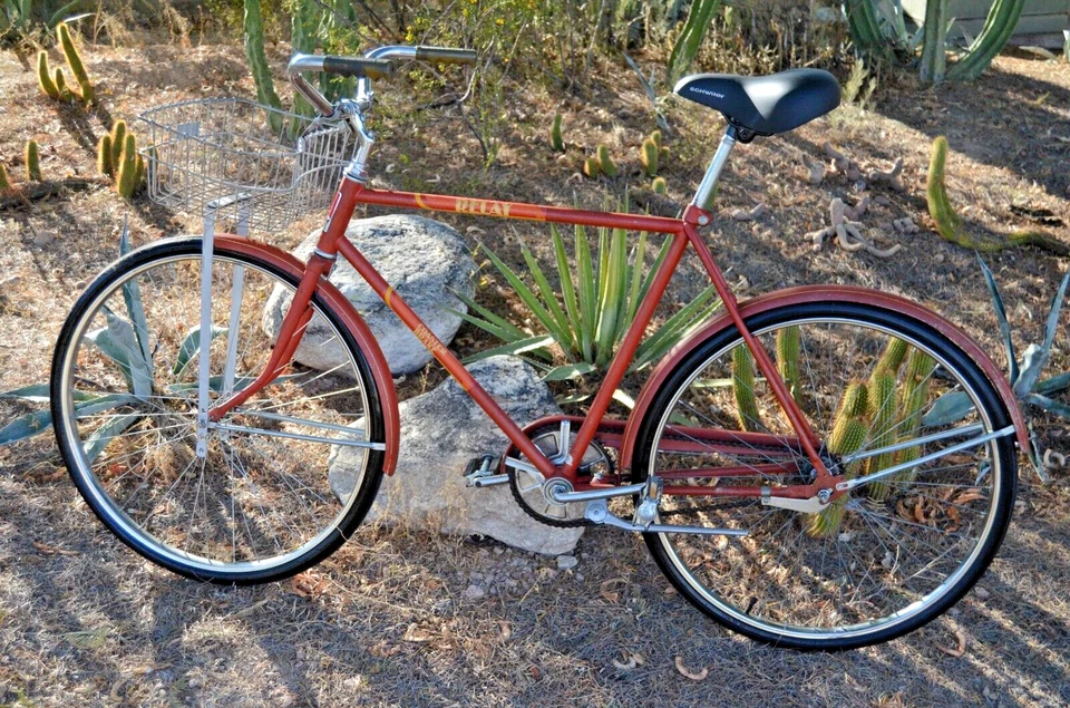 Huffy Relay Coaster Brake 1 velocidad 1975 vintage Ohio EE. UU. castaño rojizo con rayas Foto 2 de 4