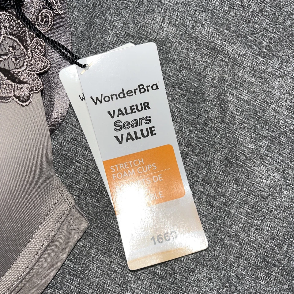 35x Hanes 36C Gray/Lavender WonderBra Valeur Sears Value Stretch Foam Cup Bra - Image 3 of 4