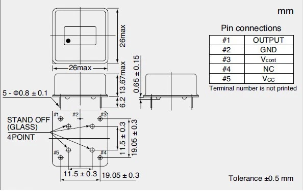 Oscilador de cristal para horno de control de voltaje VCOCXO de 10.000 MHz 5V 26x26x13 mm OSC5A2B02 Foto 4 de 4