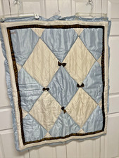 CoCalo Luxury Blue Baby Bedding Nursery Crib Quilted COMFORTER Blanket