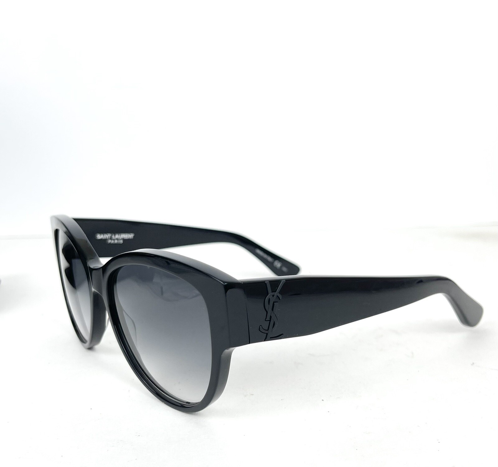 Occhiali da sole Saint Laurent YSL Cat Eye autentici nuovi neri YSL SLM3001 5516 140