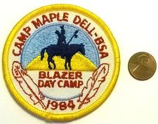 BSA CAMP MAPLE DELL CROSSROADS OF THE WEST OA 590 UT 1984 BLAZER DAY CAMP PATCH