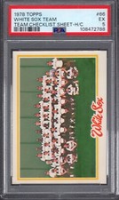 1978 Topps #66 Chicago WHITE SOX Team Checklist Sheet H/C PSA 5 EX Tough!
