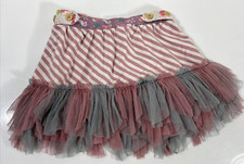 Matilda Jane Skirt Size: 6 Mauve Striped Gray Tulle