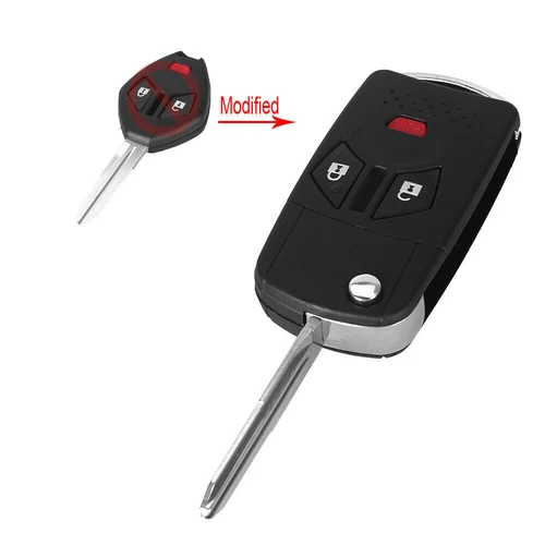 For Mitsubishi Lancer Outlander Eclipse 3 Buttons Flip Remote Key Shell Case Fob - Foto 2 di 10
