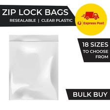 Resealable Zip Lock Bags PE Clear Plastic Zipper Multi Sizes Free Express Post