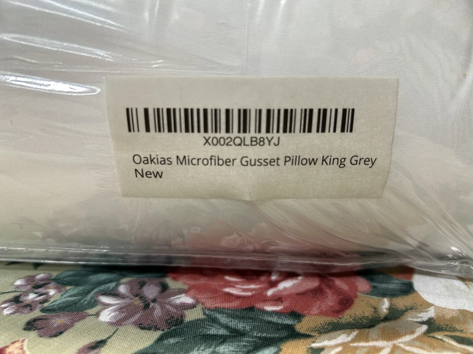 New King Pillow Set Of 2 Microfiber Gusset Oakias Grey - Image 2 of 3