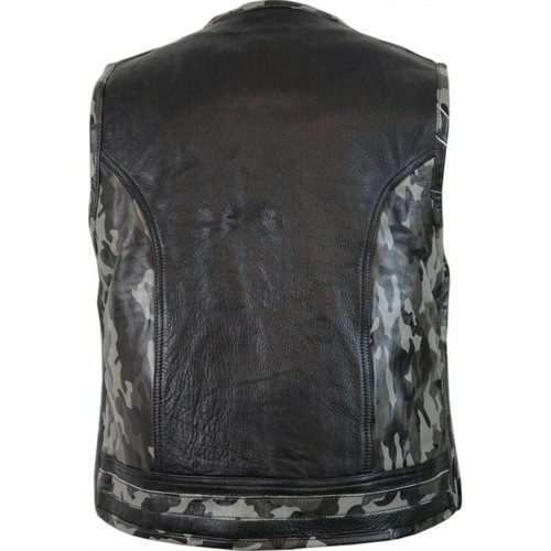 Camouflage Bikerweste Lederkutte Bikerkutte Kutte Motorradweste