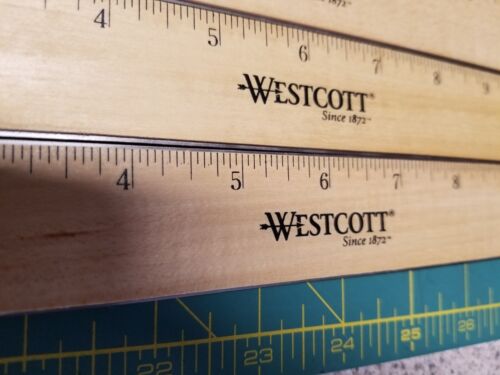 (7) Brand New Westcott 12" Rulers Metal Edges Standard Metric - Picture 2 of 3