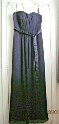 DEBENHAM DEBUT DARK PURPLE LONG EVENING GOWN SIZE 14