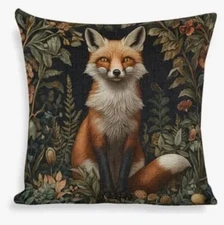 William Morris Abstract Floral Fox Double Sided Throw Pillow Cover Home Decor