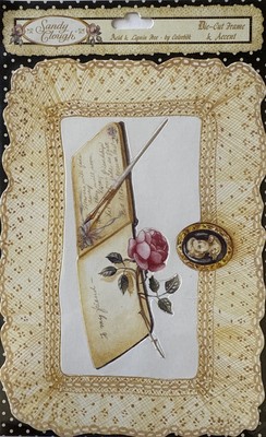 LACE HANDKERCHIEF Die-Cut Frame & Accent Set(2pcs.)Colorbok  Heirloom Antique 