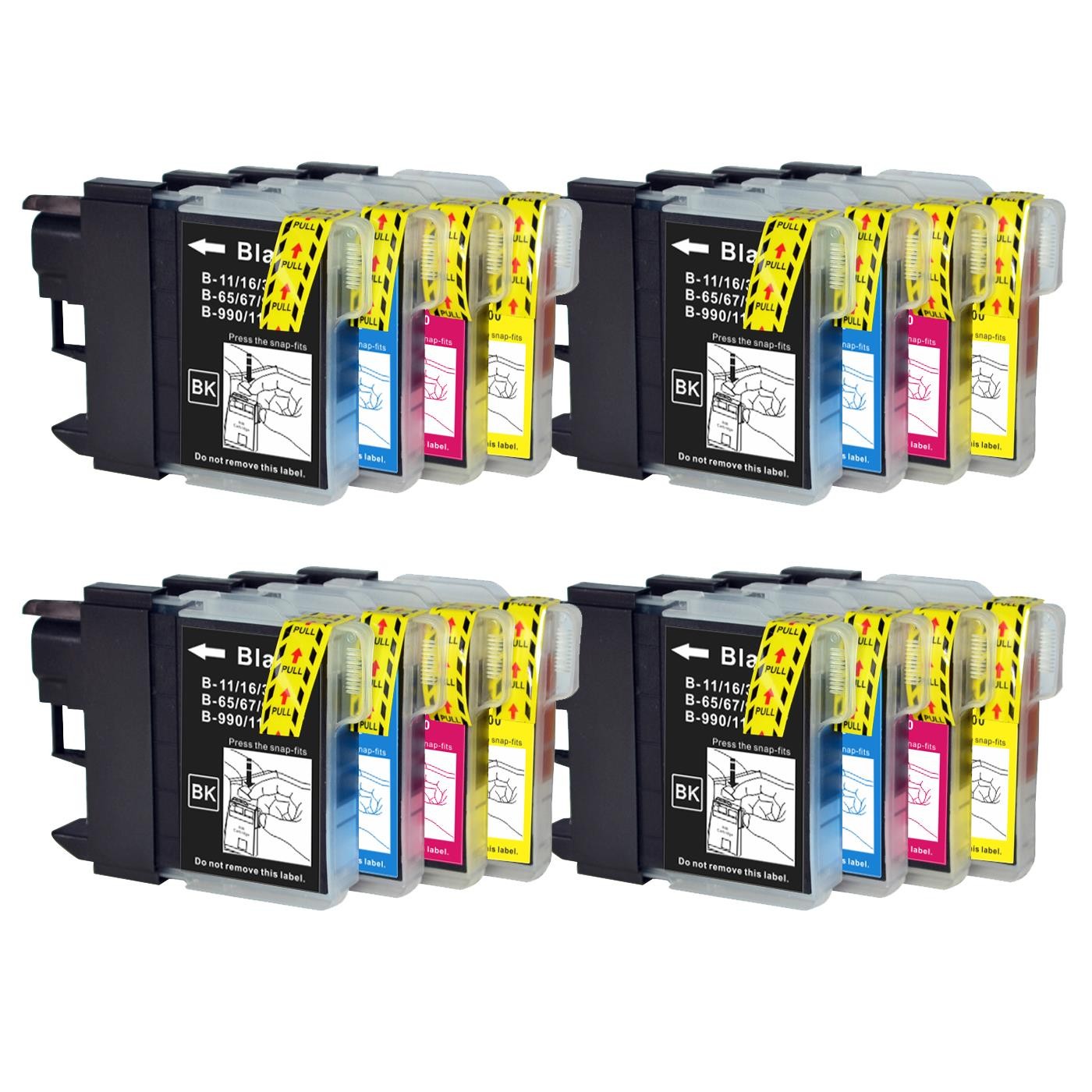 16 Ink Cartridges (Set) compatible with Brother DCP-373CW DCP-385C MFC-5895CW