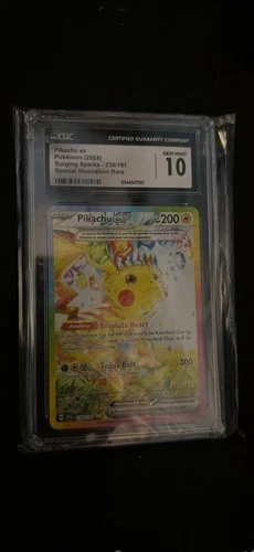 Pokemon Pikachu ex Surging Sparks Special Illustration Rare #238 CGC 10 Gem Mint