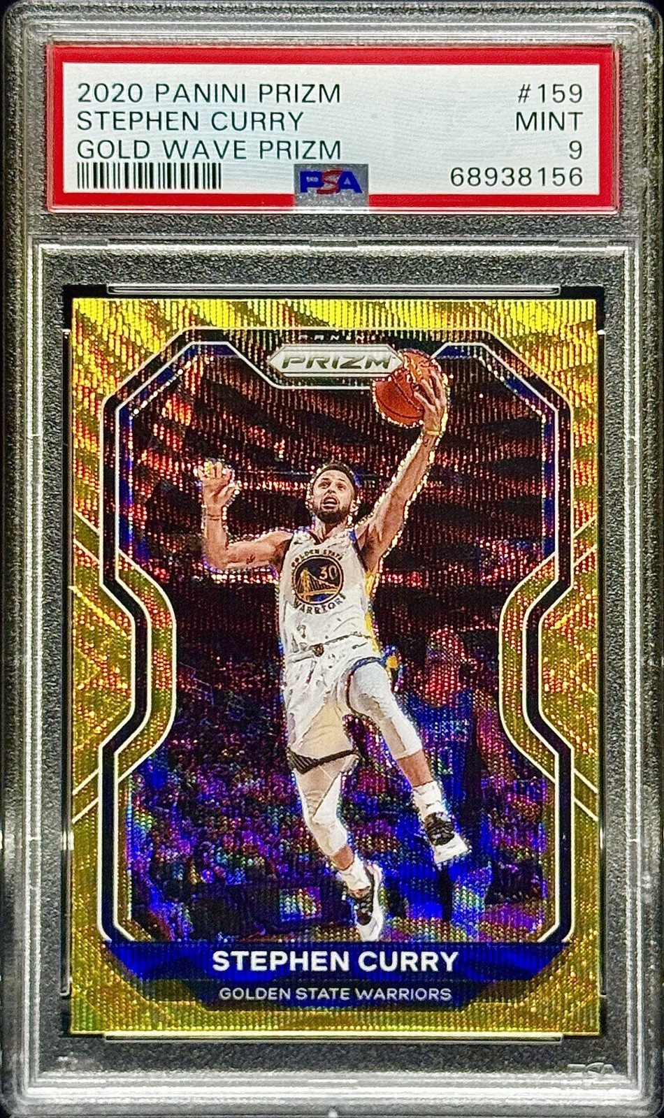 Stephen Curry PSA 9 - 2020 Prizm #159 GOLD WAVE - Golden State Warriors view 3