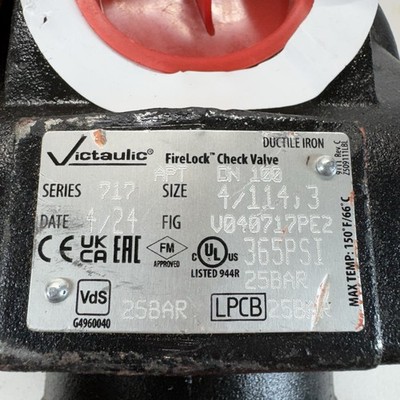 Victaulic FireLock Series 717 4in Grooved Check Valve V040717PE0