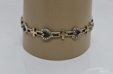 Vintage Sterling Silver Bracelet Heart Cross Design 925 Safety Clasp 7"