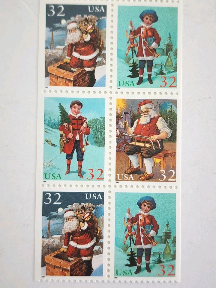 1995 Christmas Santa & Children Pane of 10 32c Stamps  MNH - Image 2 of 4