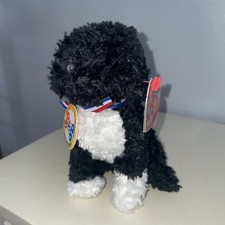 TY 2.0 Beanie Baby BO Portuguese Water Dog 6" OBAMA First Dog NWT Online Code