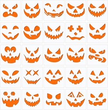 25 Pcs Halloween Pumpkins Face Stencils, Decorative Painting Stencils...