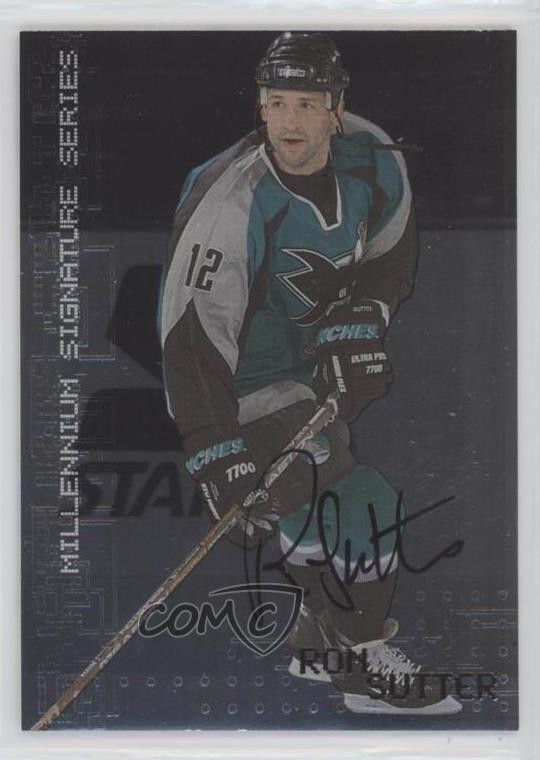 1999-00 ITG Be A Player Millennium Signature Series Ron Sutter #208 Auto 8i5