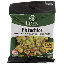 Eden Foods Organic Shelled and Dry Roasted Pistachios, 1 Ounce
