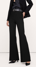 NEW Banana Republic RT 120 Black High-Rise Modern Flare City Stretch Pant 2P