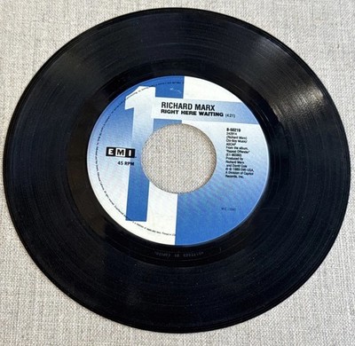 RICHARD MARX - Right Here Waiting / Wait For The Sunrise'' 1989 EMI 45 RPM (VG+)