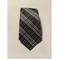 John W Nordstrom Mens Plaid Silk Wool Blend Neck Tie Classic Business Formal