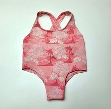 Build A Bear Pink Bathing Swim Suit Palm Trees Glitter One Piece Outfit