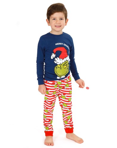 The Grinch Blue Character Long Sleeve Long Leg Pyjama Set Boys