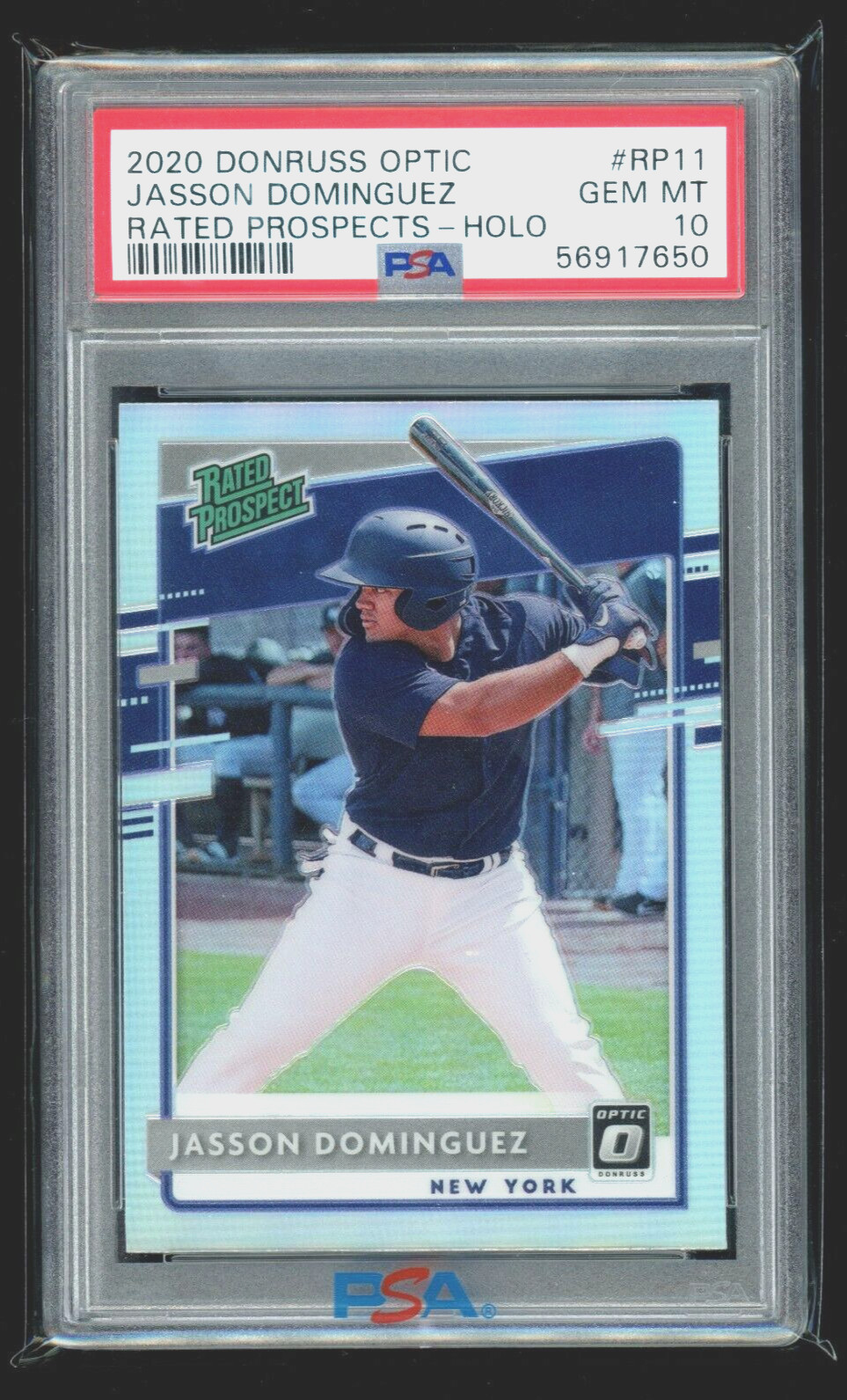 2020 Donruss Optic Rated Prospects Holo Jasson Dominguez RC Yankees PSA 10